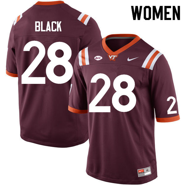 Women #28 Chance Black Virginia Tech Hokies College Football Jerseys Sale-Maroon